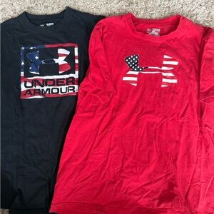 Under Armour Kids' Patriotic Red and Black Tees- 3 Total